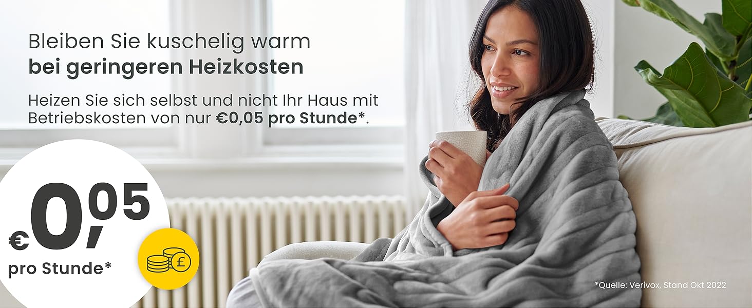 Електрична ковдра Cosi Home 180x130 см з підігрівом, таймером, захистом від перегріву та 10 рівнями нагріву - сіра