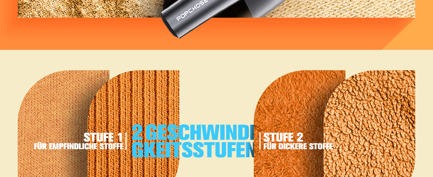 Електричний видальник ворсу POPCHOSE - бездротовий пристрій для видалення ворсу з одягу, меблів, 2000 mAh, 6 лез, 2 швидкості