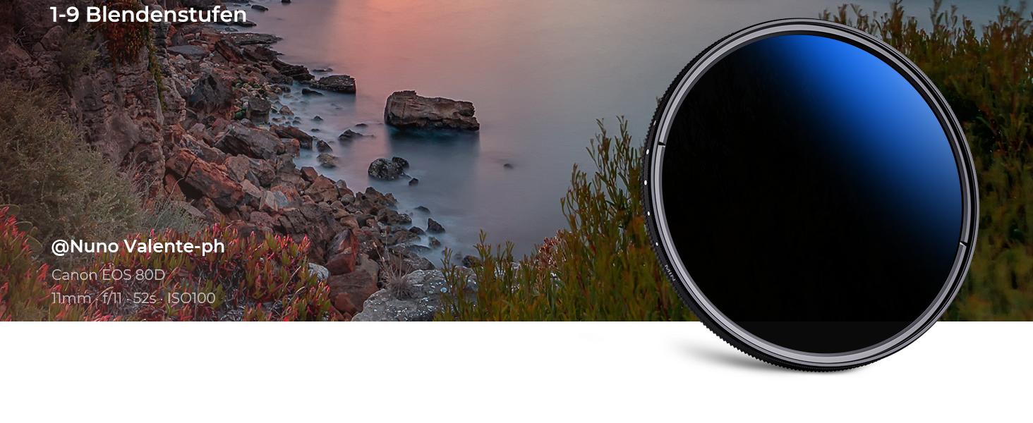 Фільтр ND Variabler K&F Concept Nano-Klear (40.5mm) ND2-ND400, 1-9 ступенів, з 3 серветками для чищення