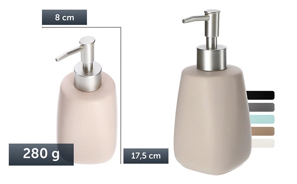 Дозатор для мила KADAX: керамічний диспенсер для рідкого мила, мийного засобу та лосьйону для ванної та кухні (Бежевий)