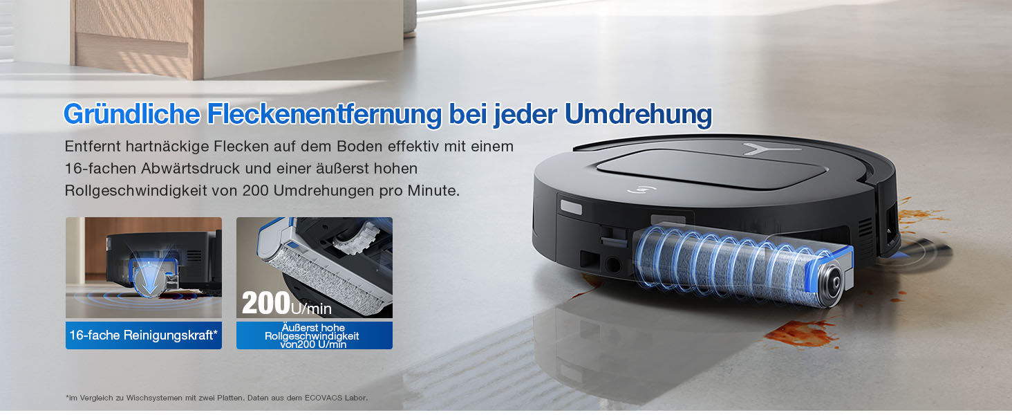 Робот-пилосос ECOVACS DEEBOT T80 Omni з функцією миття підлоги, 18000 Па, OZMO Roller, автоматичне миття моп, ZeroTangle 3.0, миття гарячою водою 40-75°C, чорний