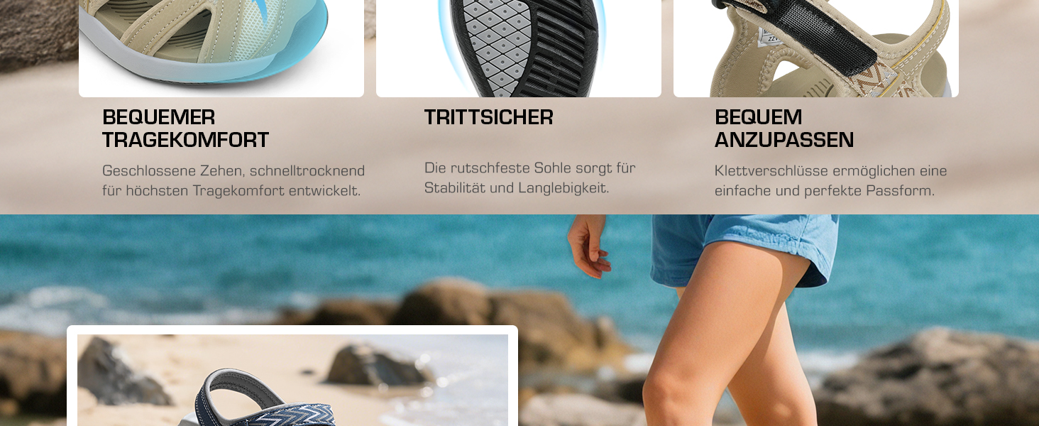 Жіночі сандалі Dream Pairs Outdoor для трекінгу та прогулянок, бежеві, 37 EU, з TPR підошвою та EVA устілкою