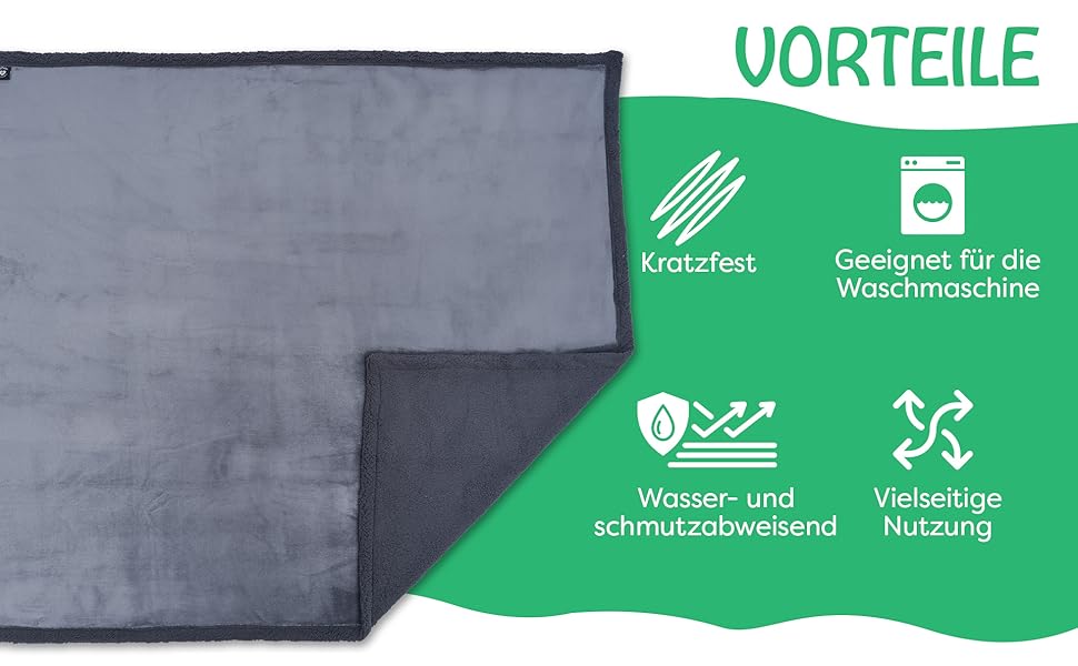 Водонепроникний килимок для собак Petpurry® 127x152 см (XL, сірий) - М'який, миючий, для дивана