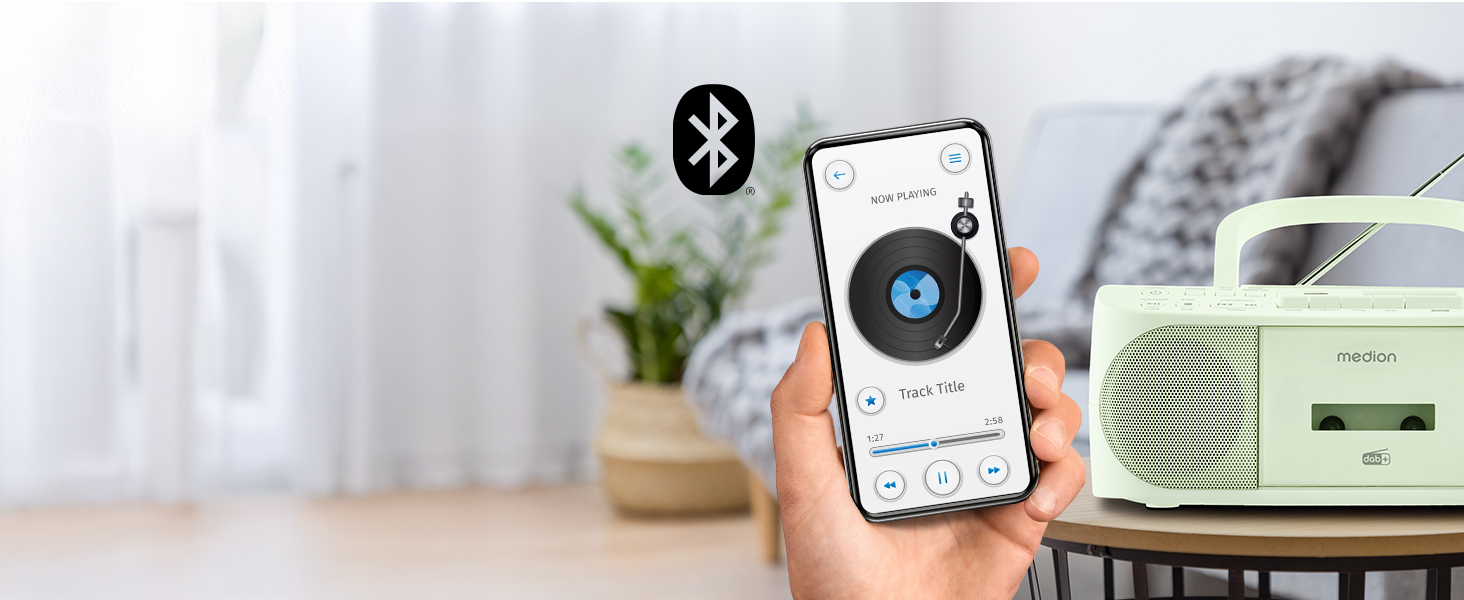 MEDION DRX-1 Plus Boombox: радіо DAB+, Bluetooth, CD-плеєр, MP3, касетний магнітофон, AUX, зелений