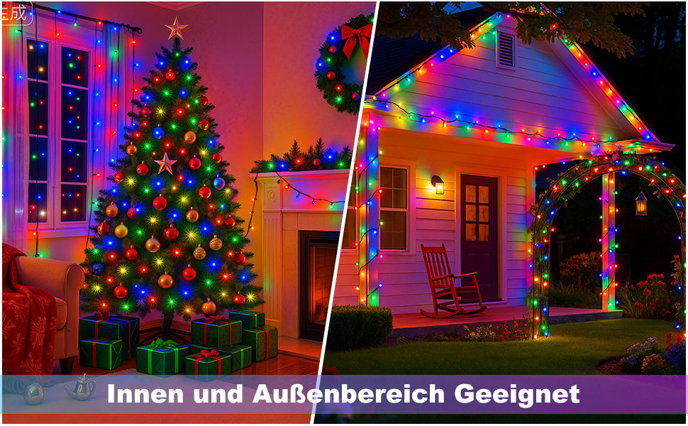 LED гірлянда для прикраси саду, балкону, весілля: 20м, 1000 LED, RGB, 8 режимів, таймер, вологостійка