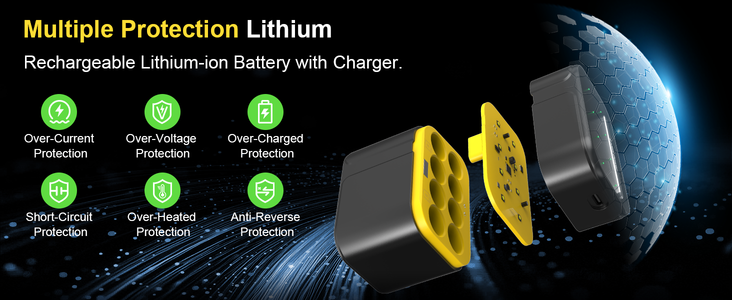 SURFOU Акумулятори Li-ion 4 AA + 4 AAA з зарядним пристроєм, 1300 мАг, висока ємність 1.5V, з інтегрованою коробкою для зберігання, 1600+ циклів, 8-зарядний пристрій з 4 AA 3700 мАг та 4 AAA 1300 мАг