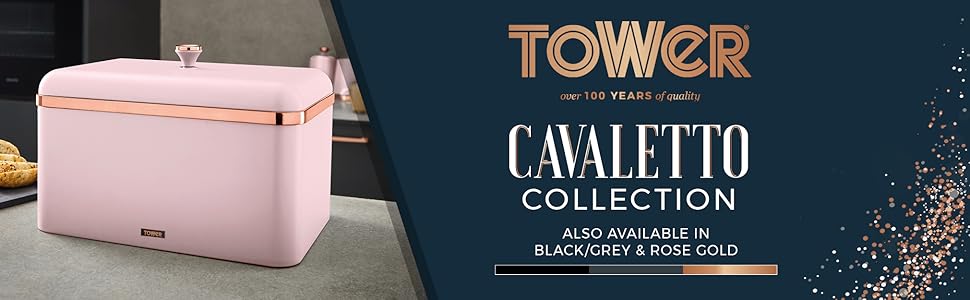 Набір для зберігання хліба Cavaletto Tower T826130BLK, карбонова сталь, знімний кришка, 23x35x24 см, рожевий