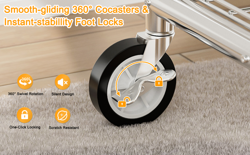 Вішалка для одягу Bomclap з міцним навантаженням, хромована, з колесами, висувна, 3 перекладини, 8 гачків, металева полиця, до 160 кг