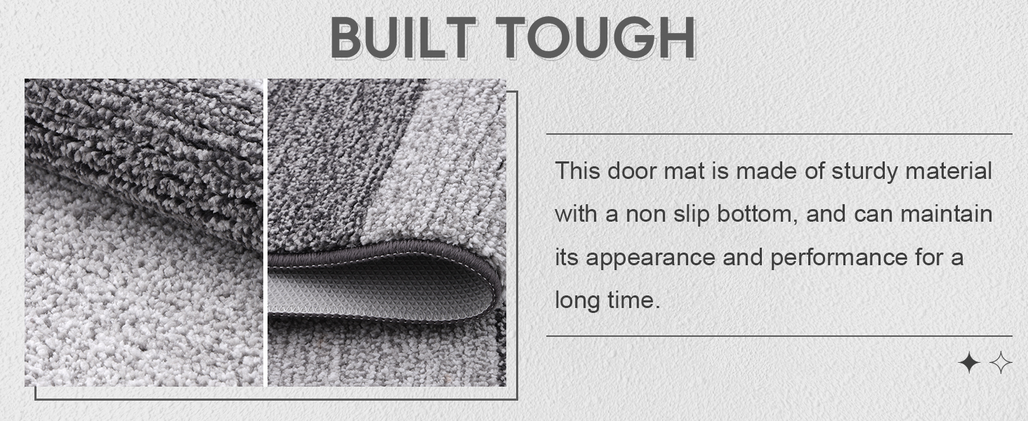 Килимок для дому Homaxy, неслизький, машинного прання, міцний, поглинаючий, для собак, вхідних дверей (43 x 76 см, 60x90 см, сірий)