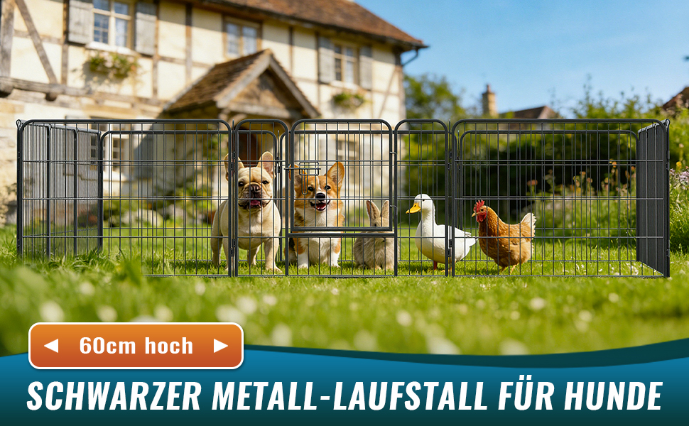 Металевий вольєр для собак та цуценят, переносний загон для тварин, 12 шт., 60 см