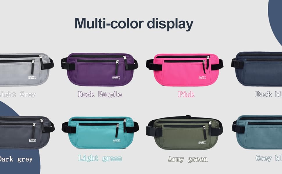 RFID-захисний пояс-сумка для грошей для чоловіків та жінок, чорний, ширина пояса 3.7 см