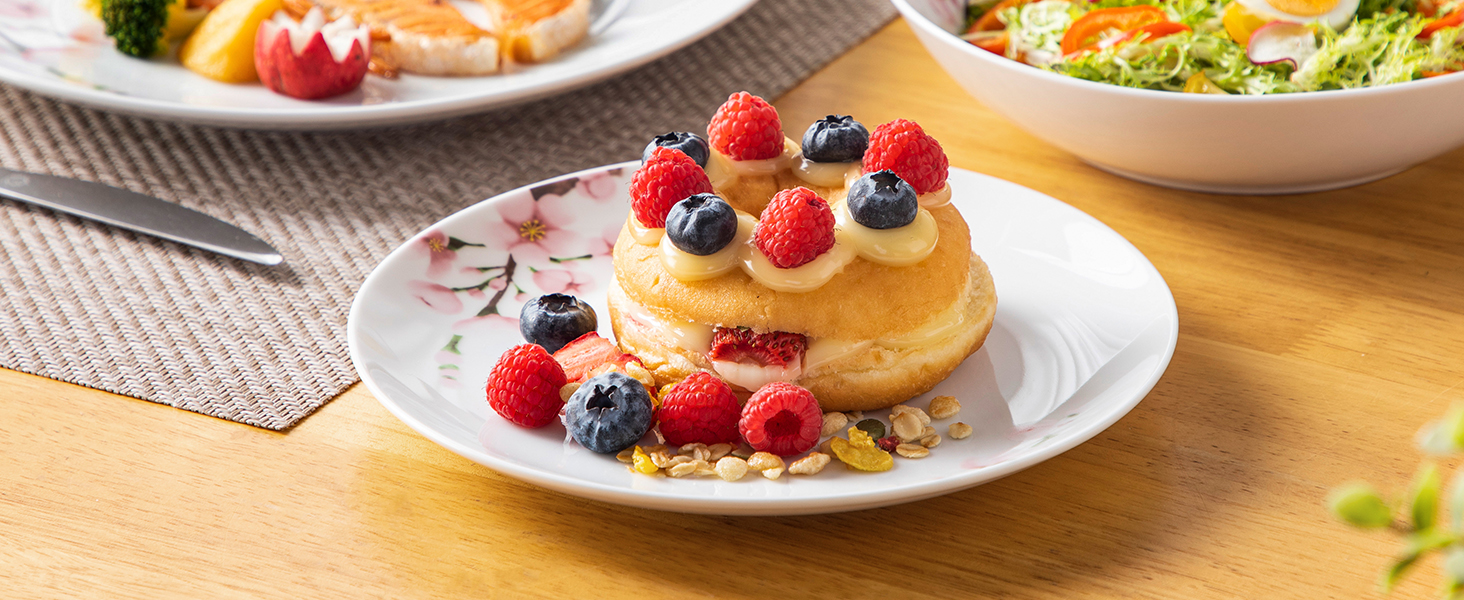 VEWEET ANNIE Набір посуду 18 предметів на 6 осіб, сучасний сервіз з порцеляни, 6 тарілок для їжі, десерту та супу, сервіз Annie