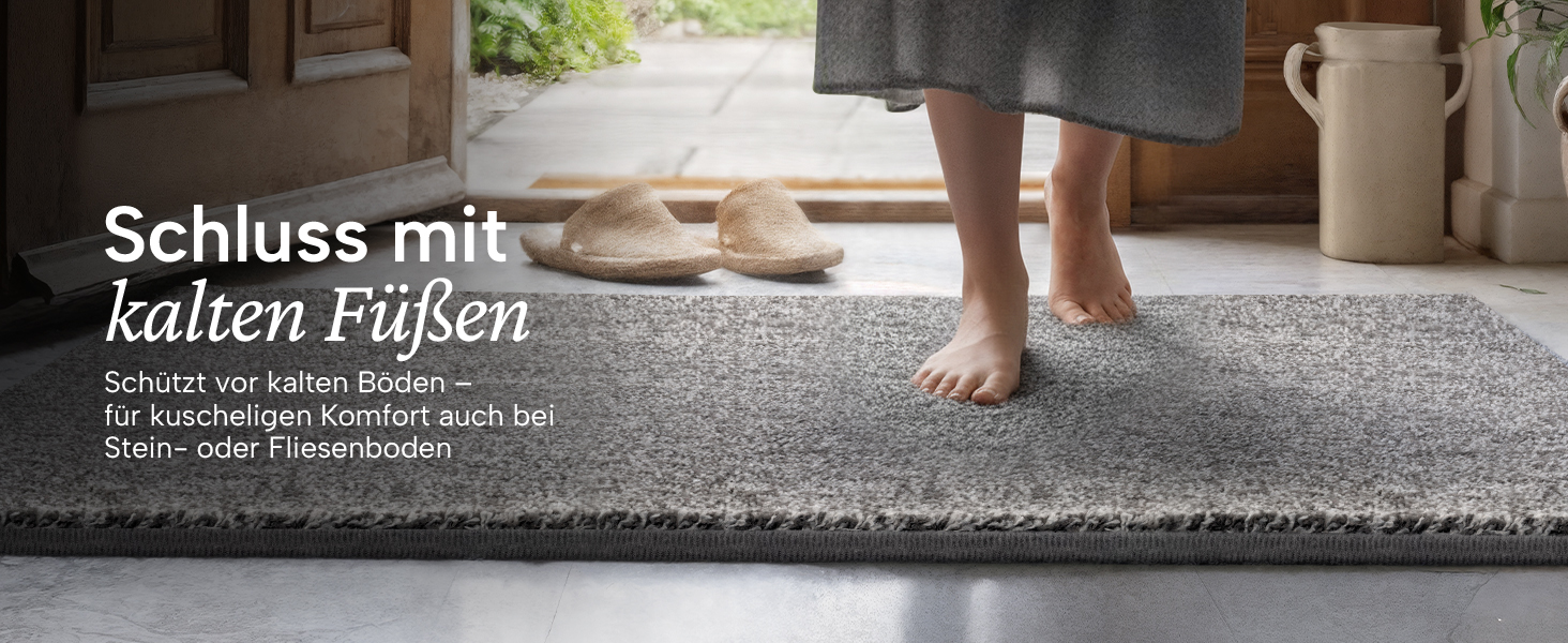 Килимок вхідний Blumtal 50x80 см, мікрофібра, протиковзний вологостійкий килим для бруду бежевий