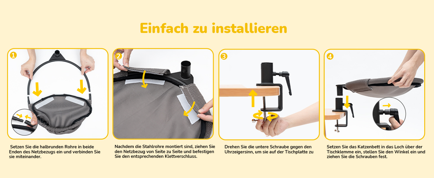 Підвісне ліжко для котів CATISM 360° - зручне котяче ліжко-гамак, сіре, 36x38 см, до 20 кг