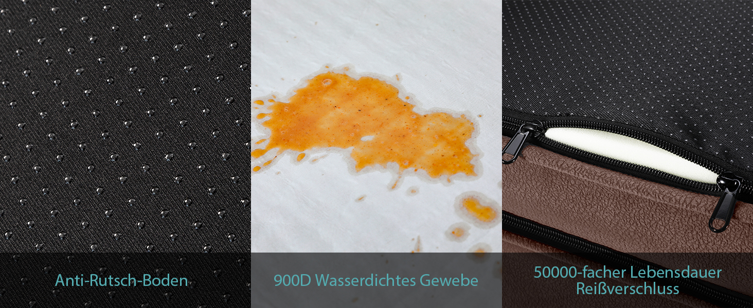 Ортопедичне ліжко для собак маленьких порід, водонепроникне диван-ліжко з бортиками, з підтримуючою піною, зручне ліжко для домашніх тварин з знімним, пральним чохлом, водонепроникний наповнювач, антиковзаюче покриття (107 x 76 x 19 см, Колір: Коричневий)