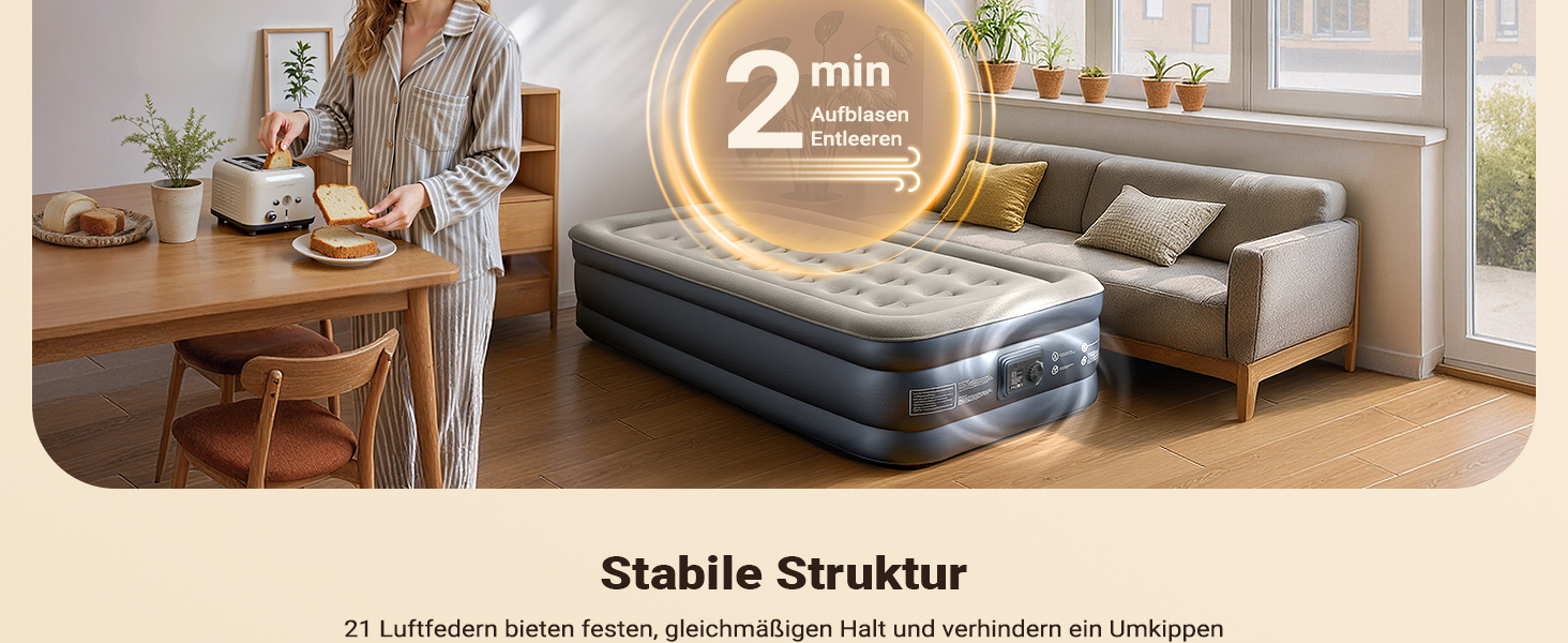 Надувний матрац iDOO для 2 осіб з електричним насосом, 152x203x46 см, для кемпінгу, 295 кг MAX