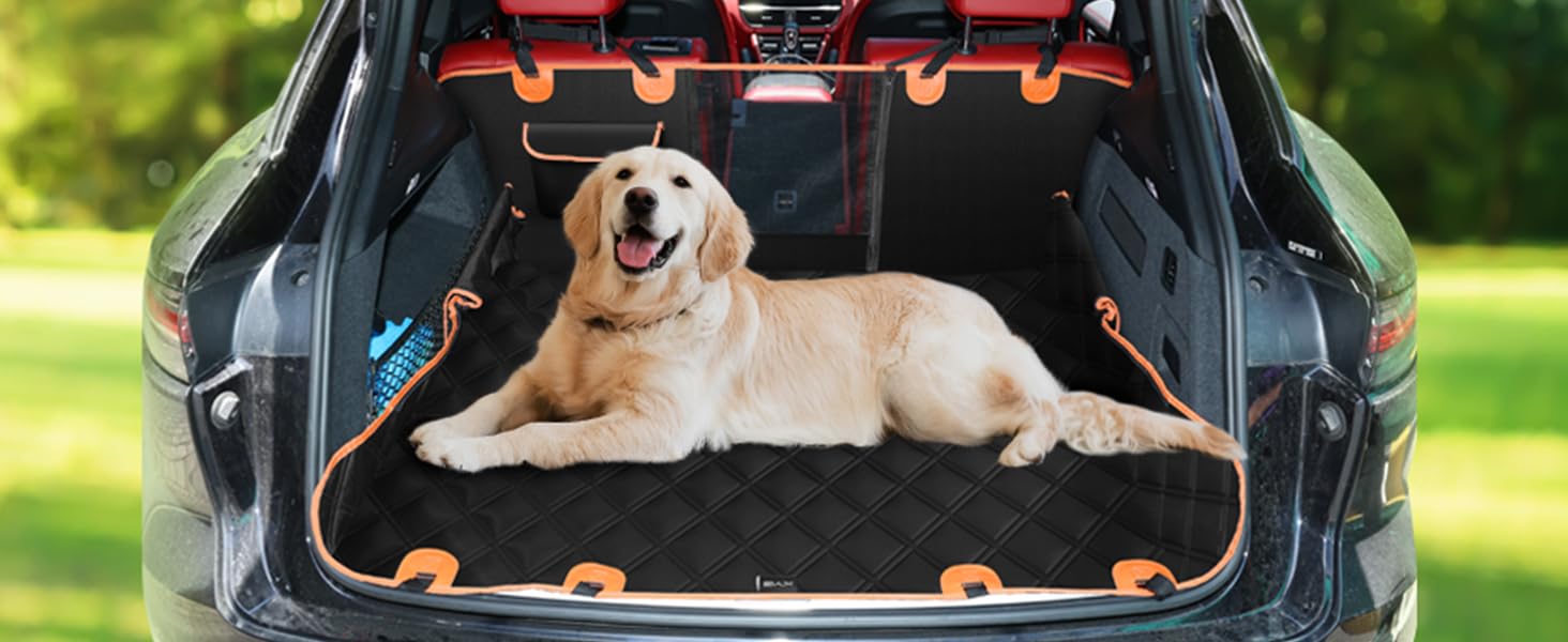 Автоматичний килимок для собак у машину, 135x148 см, чорний з вентиляційною сіткою, захист бокових панелей, вологостійкий