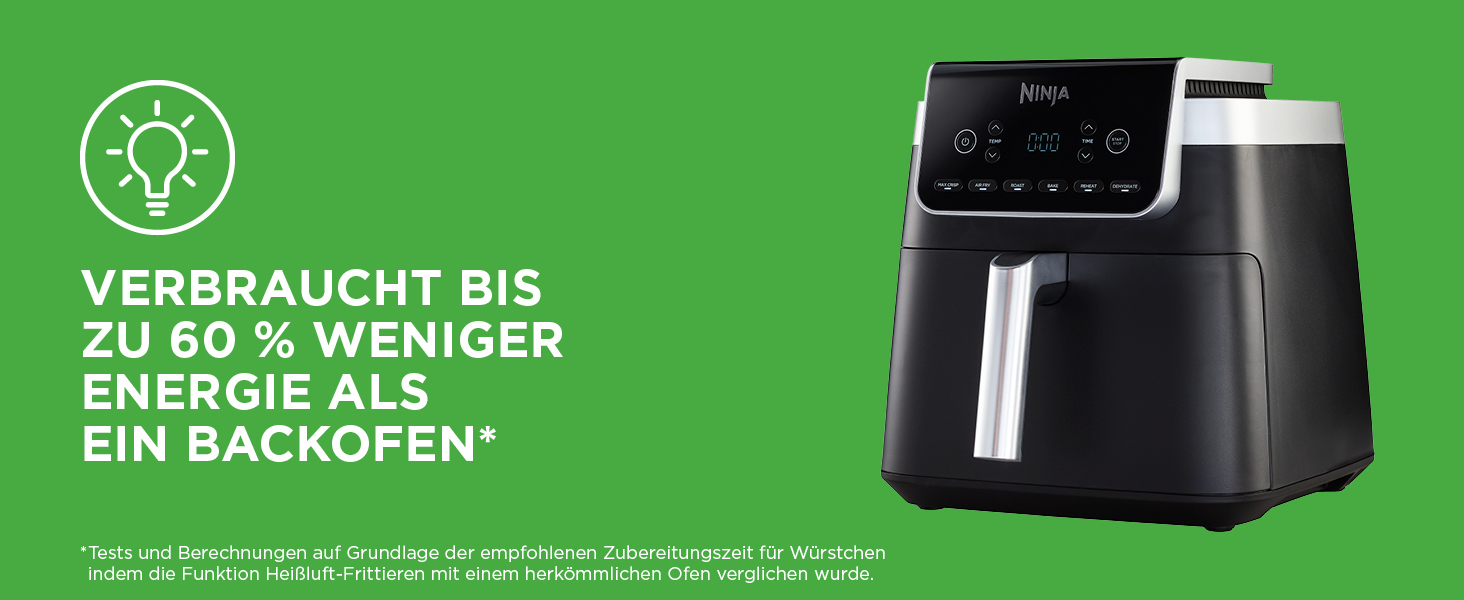 Фритюрниця повітряна Ninja Air Fryer MAX PRO 6.2L, сіра, AF180EU