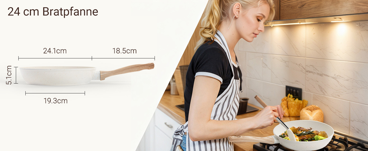 Набір каструль 12 шт. Induktion Kochset: Набір посуду з медичного каменю з кришкою, антипригарне покриття. Ідеально для приготування, смаження та випікання (чорний)