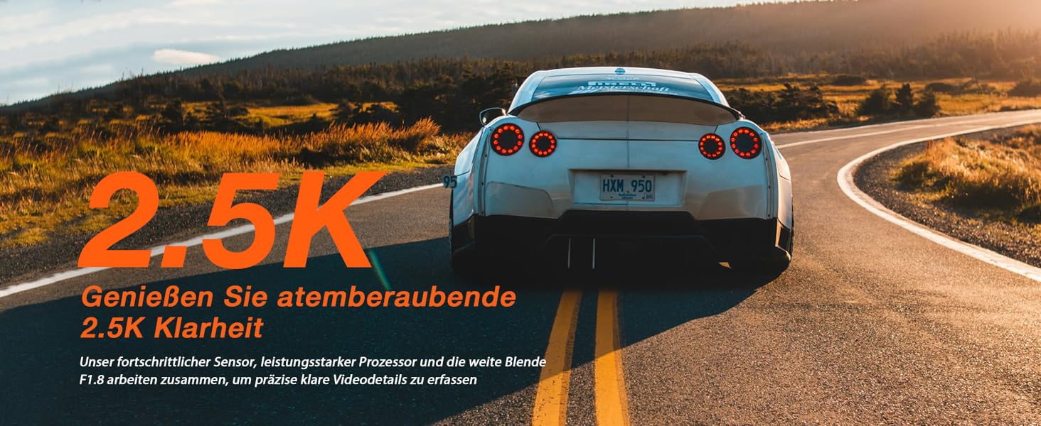 iZEEKER Dashcam 2.5K: Автомобільна камера з Wi-Fi, 1440P, 32GB, Нічне бачення, WDR, G-сенсор, Loop-запис, Паркувальний режим 24/7