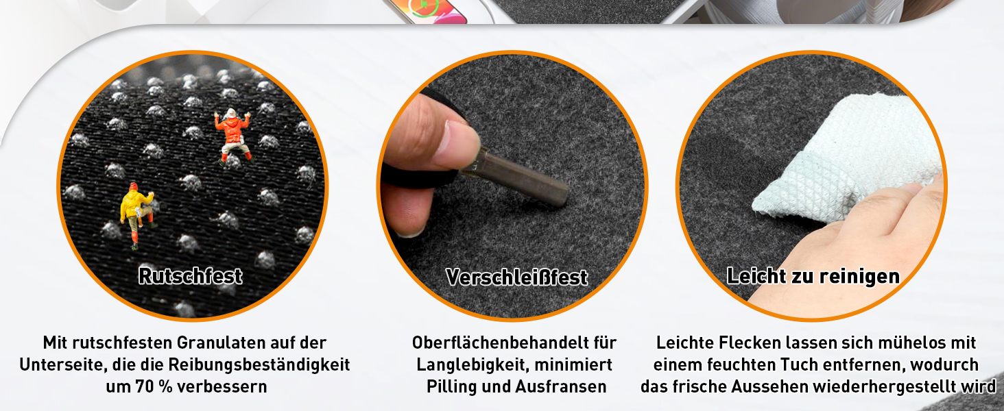 Підкладка під стіл з фетру 100 x 43 см, велика миша, антиковзаюча, для офісу та дому (темно-сірий)