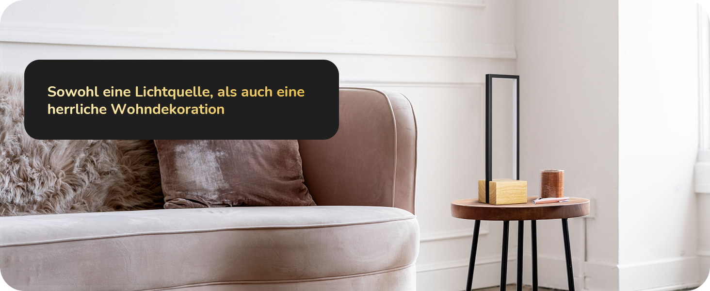 LED настільна лампа EDISHINE з дерева, торкання, регулювання яскравості та функцією пам'яті, 3 колірні температури, 350 люмен, сучасна лампа для вітальні, офісу, подарунок, чорний сучасний стиль