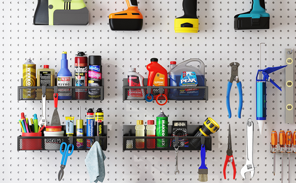 Магнітна полиця для спецій на холодильник, 4 шт. Магнітна органайзер для холодильника з 8 рухомими гачками, для організації та зберігання спецій