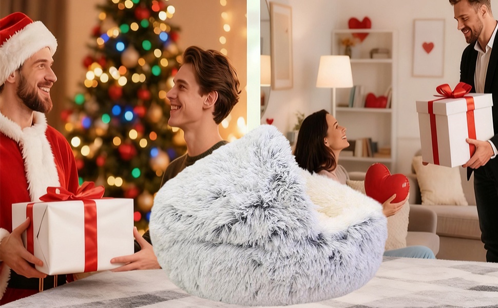 М'яке ліжко для собак та котів у формі мушлі, 50x50 см, тепле, зручне, миється, сірий колір