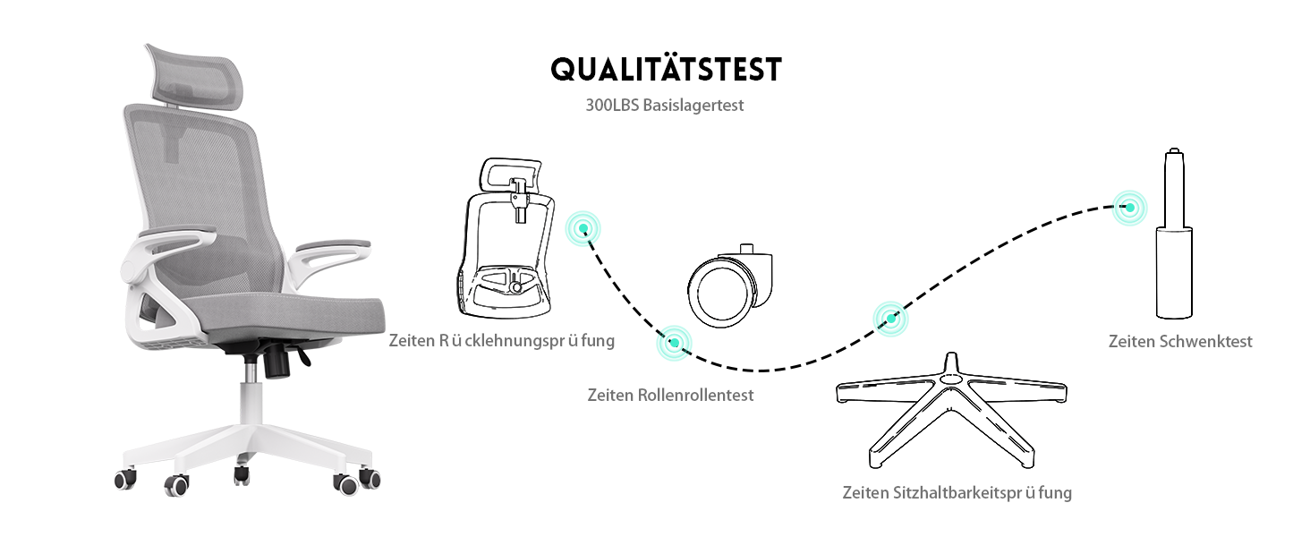 Ергономічне крісло для офісу та геймінгу з регульованими підлокітниками, широке сидіння