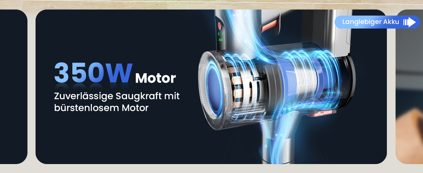 Бездротовий пилосос Dzaki 45000Pa з акумулятором, дисплеєм та антизаплутувальною насадкою для килимів, твердих підлог та шерсті тварин