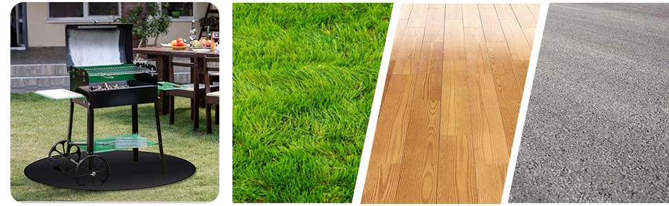 Вогнетривка підкладка ROCKY&CHAO 152x107 см, захисний килимок від вогню 3-шаровий (скловолокно та алюміній) для гриля, барбекю, кемпінгу та захисту підлоги