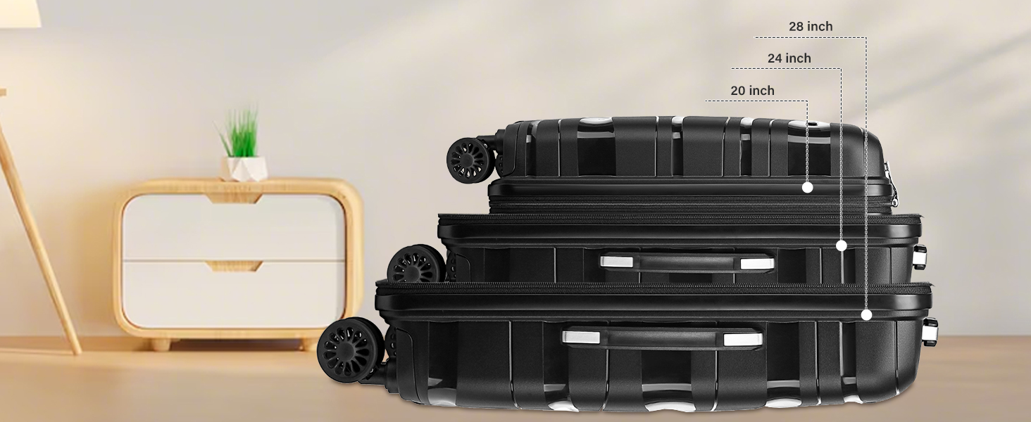 Набір валіз KONO 2 шт: велика валіза-тролі (56 см) + косметичка з поліпропілену, з 4 колесами та TSA-замком (кремовий білий)