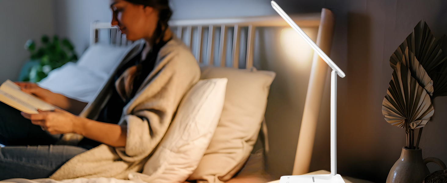 LED лампа настільна Carehabi з USB, 5 кольорів та 5 рівнів яскравості, торкання, для дітей, кімната, офіс