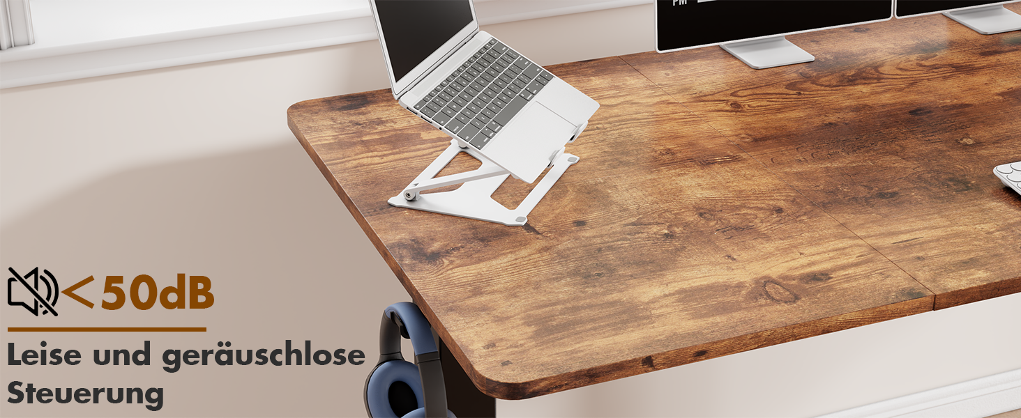 Devoko Electric Height Adjustable Standing Desk - Ergonomic Sit-Stand Computer Desk with Memory Function (White, 120 x 60 cm)