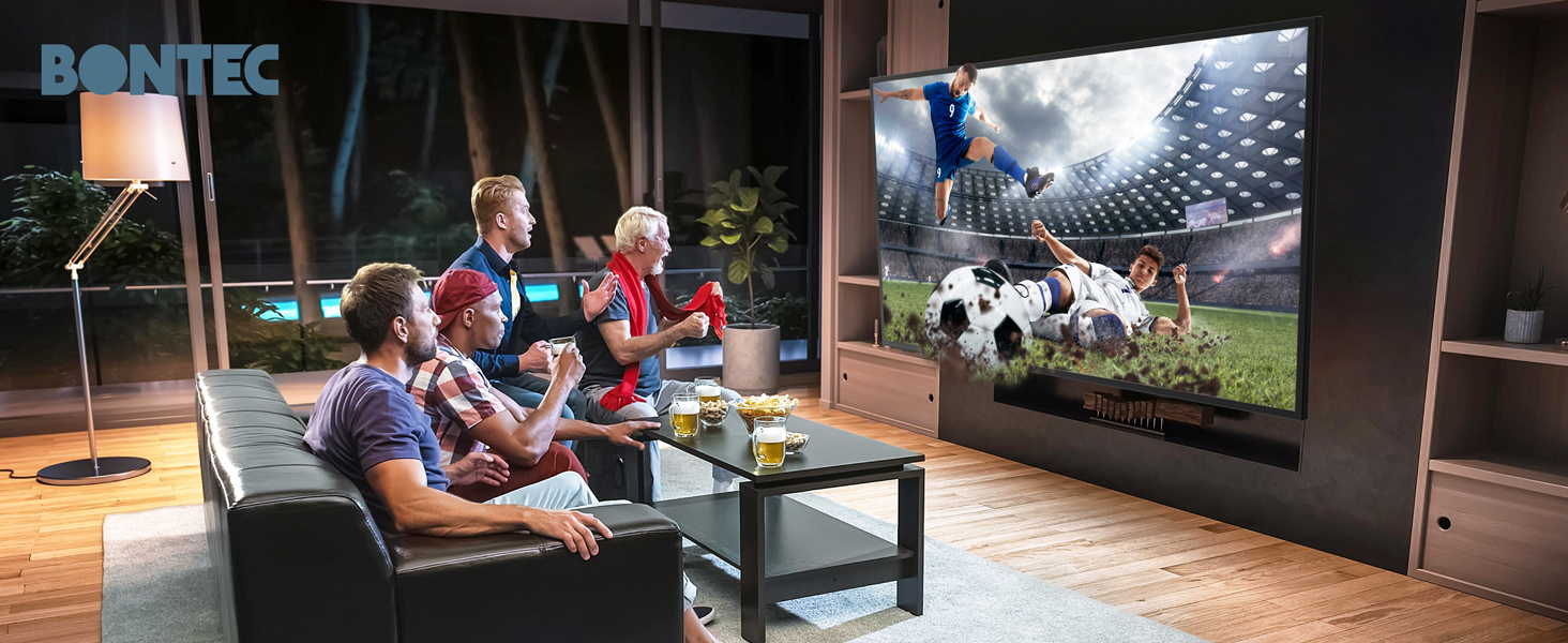 Настінний кріплення для телевізора BONTEC 60-110 дюймів, до 125 кг, подвійний важіль, витягування 1016 мм, регульований, поворотний, сумісний з VESA 800x600 мм, для великих XXL телевізорів