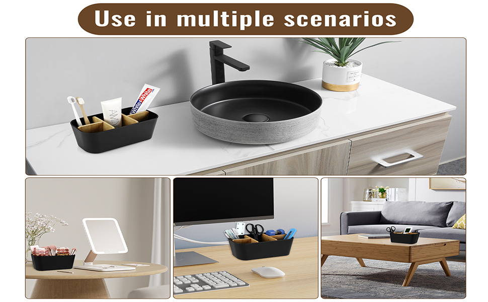 Підставка для зубних щіток з дерев'яними перегородками, електрична, для зубних щіток та 5 слотів, універсальна, для ванної кімнати