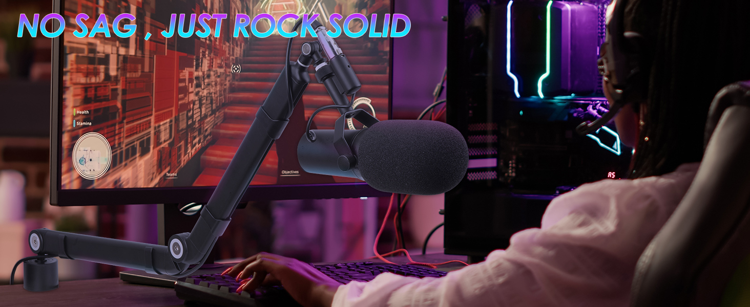 Кріплення для мікрофона YOUSHARES з поп-фільтром - настільний кронштейн для Shure SM7dB та інших мікрофонів