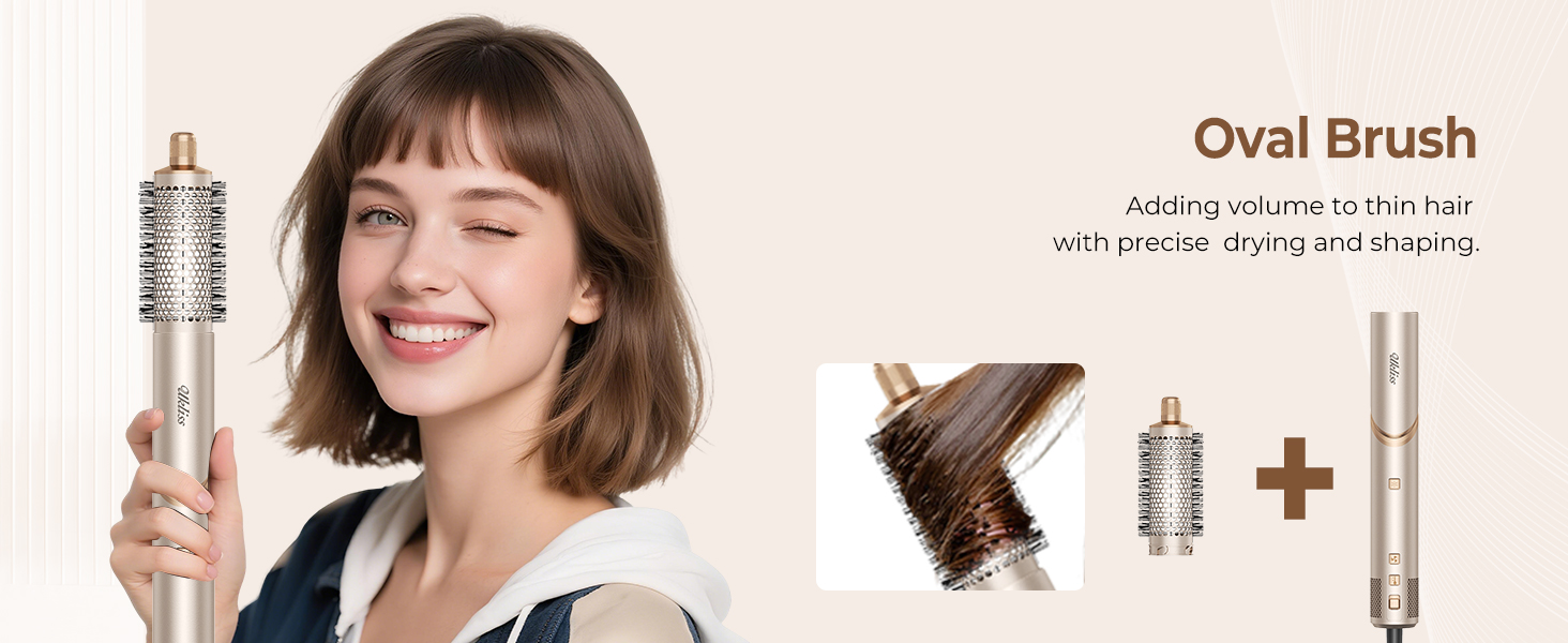 UKLISS Hairstyler 8 в 1: Професійний стайлер для волосся з авто-завивкою, іонізацією та функцією фена, підходить для всіх типів волосся, золотий