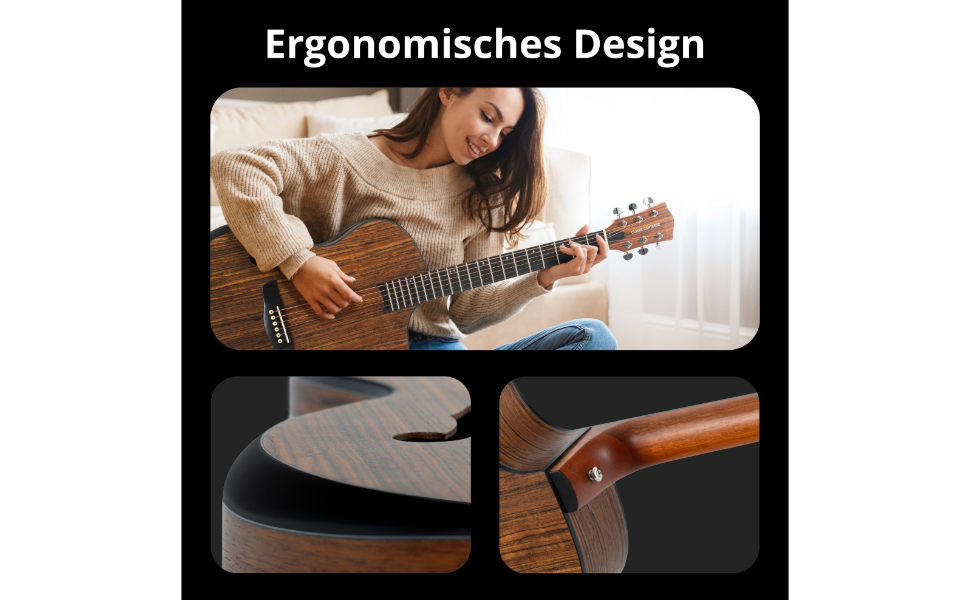 Акустична гітара Classic Cantabile SHG-2WN LaBelle Westerngitarre - гітара з бічним звуковим отвором та підлокітником, корпус з горіха, гриф з чорного дерева/Окуме, вінтажний дизайн