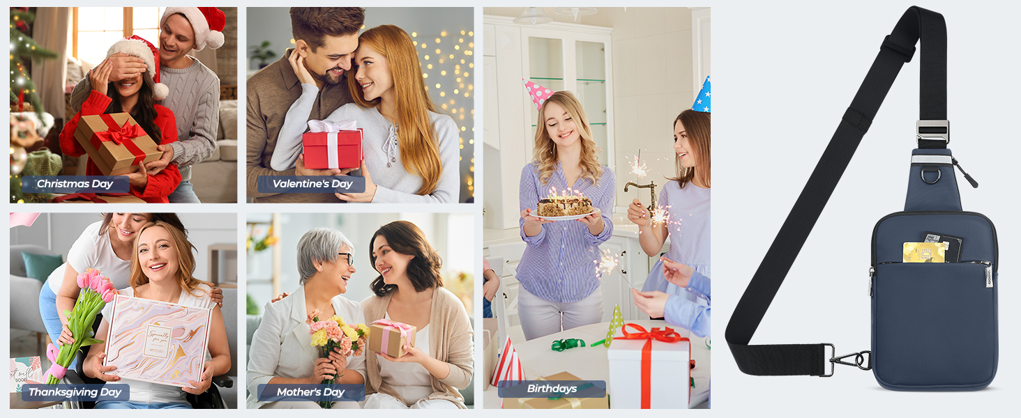 Сумка на груди Broadream, водонепроникна, для чоловіків та жінок, RFID-захист, для активного відпочинку та туризму (B-блакитний)