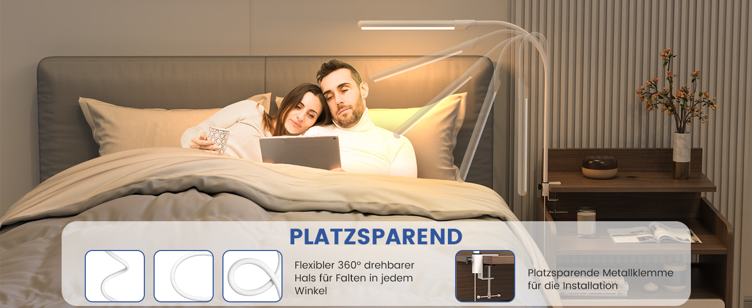 LED настільна лампа SIBI LIGHTING з жестами, 7W, 38 см, регульована яскравість, для роботи, навчання, ігор, білий