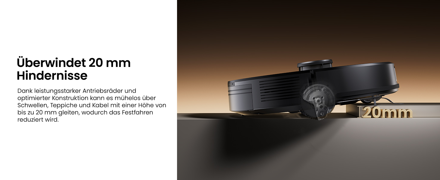 Робот-пилосос Proscenic Q20Plus з функцією миття, 10000Pa, 200хв, бездротовий, з автоматичним випорожненням, 3-в-1 для шерсті тварин, килимів та твердих поверхонь, чорний