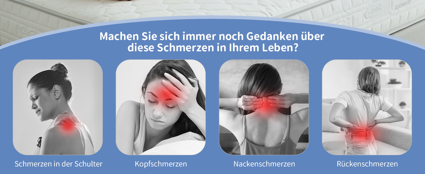 Подушка для шиї Ehomfory з Memory Foam, ергономічна подушка для сну на боці, спині та животі, 62x41x9/12 см, сіро-білий (блакитний)