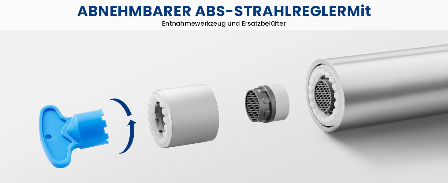 Змішувач кухонний CECIPA з витяжною насадкою, висувний, з двома режимами струменя, поворотний на 360°, одноlever, нержавіюча сталь, срібло