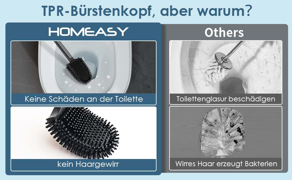 Силіконова щітка для унітазу Klobürste з нержавіючої сталі та контейнером, гнучка щітка для туалету, набір для кріплення на стіну без свердління, для ванної кімнати (чорний)