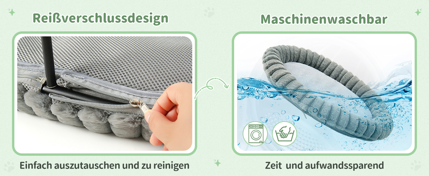 GUUSII HOME Підвищене ліжко для котів, гамак для котів, ліжко для великих котів, лежанка для кошенят, гамак для котів, диван для котів, ліжко для цуценят, диван з міцним металевим каркасом, знімне м'яке покриття, 58.5*43*21 см (Сірий)