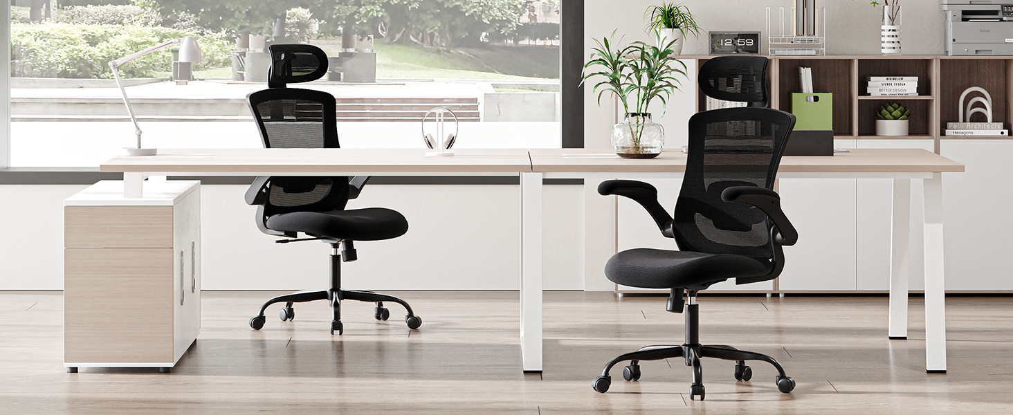 Коламі - ергономічне крісло для офісу з сітчастою спинкою, регульованою підголівником та поперековою підтримкою, підйомними підлокітниками, функцією гойдання та фіксації положення, регульоване по висоті, поворотне, чорне, універсальний розмір