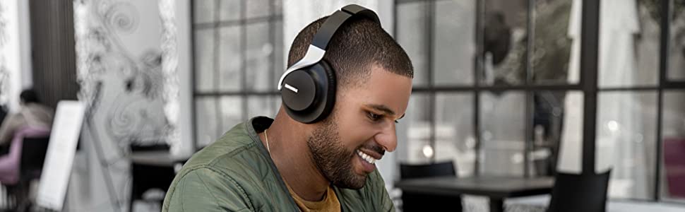 Shure Aonic 40: Бездротові навушники з активним шумозаглушенням, Bluetooth, мікрофон, 25 годин роботи, сумісність з iPhone та Android, білий (чорний)