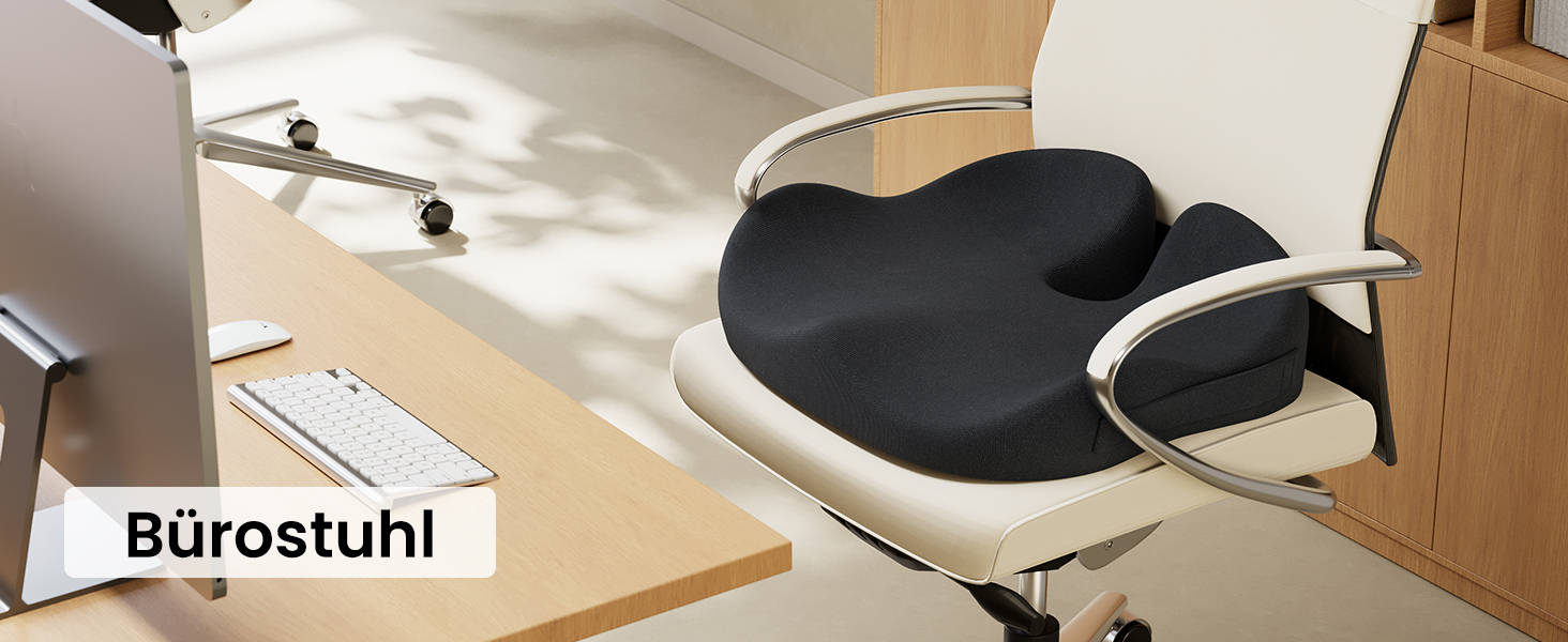 Крісло-подушка ProtoArc для офіса та авто, X-Large, з пам'яті ефектом, чорний, ергономічна підтримка спини