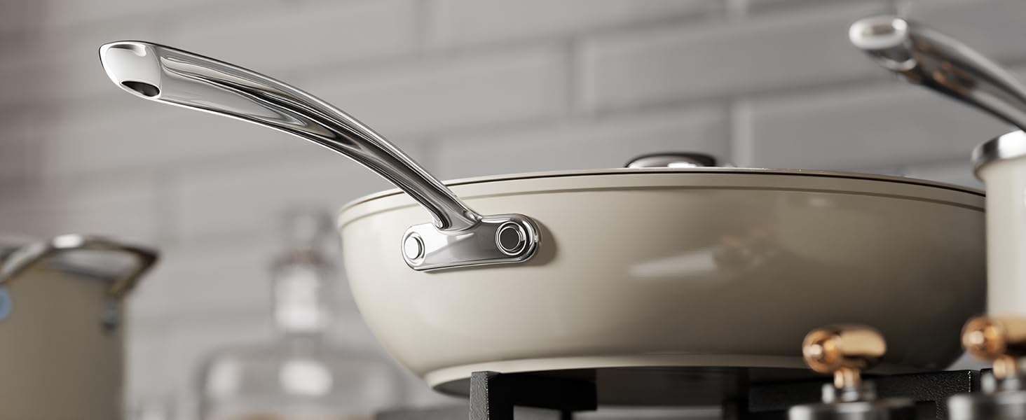 Набір сковорідок Redchef з керамічним покриттям, алюміній, 20/24/28 см, для всіх типів плит, індукційні, без PTFE, PFOA, PFAS, бежевий